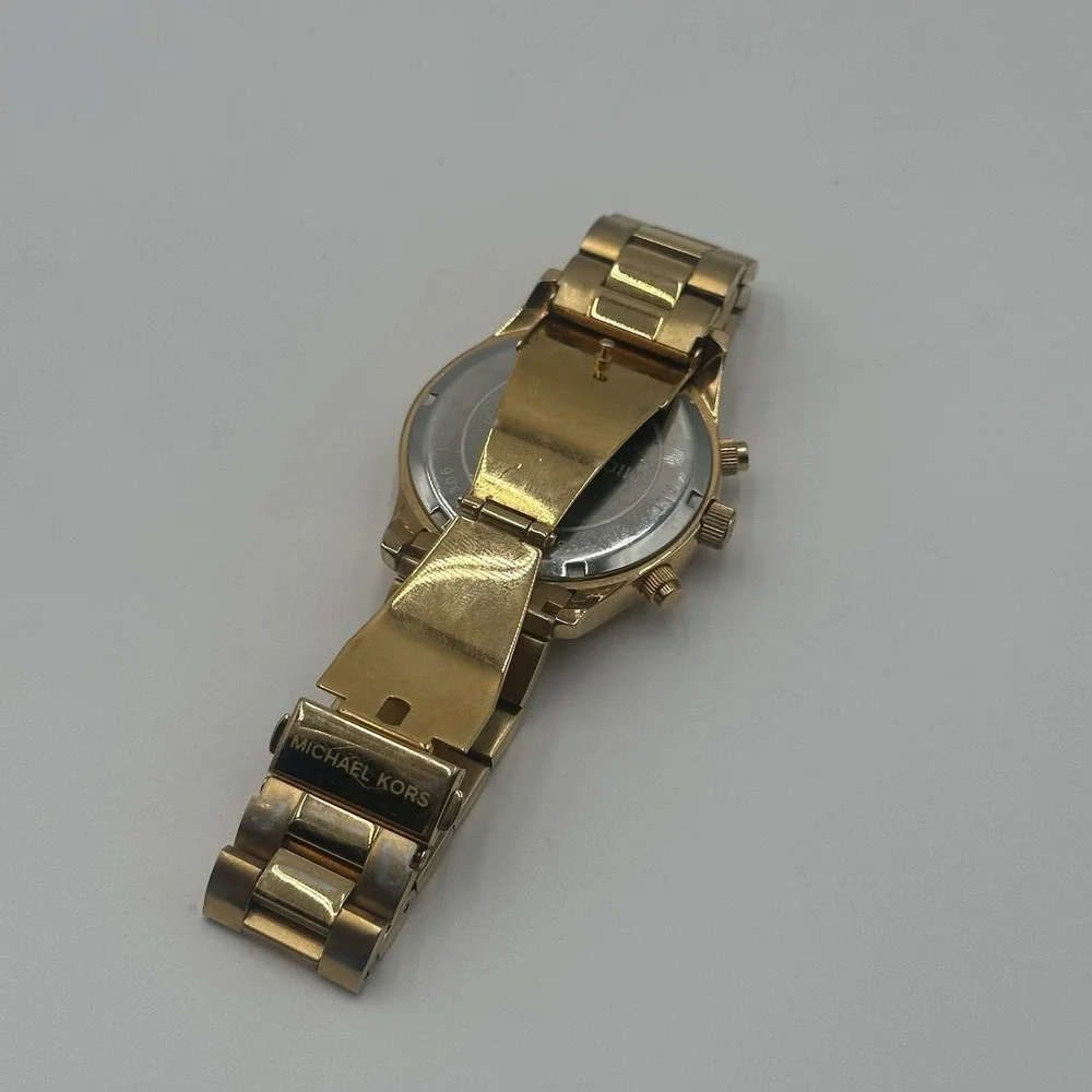 Michael Kors MK-8214 Gold Tone Chronograph Watch Stainless Steel Men's
